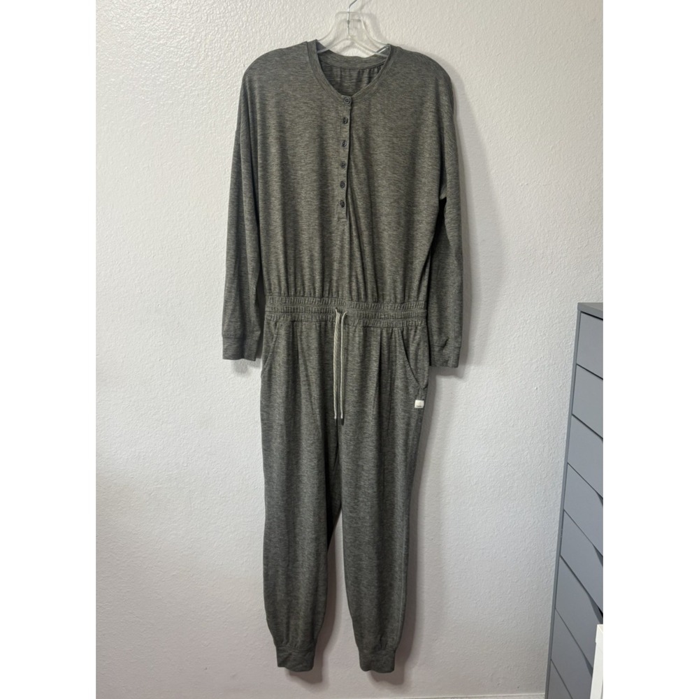 Vuori Jumpsuit Lux Henley Long Sleeve Romper Women's *Medium* Gray